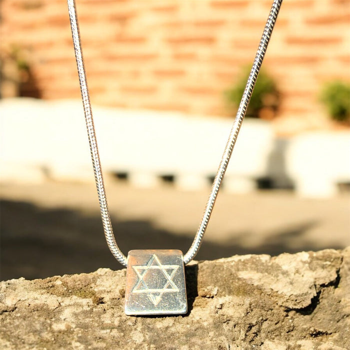 Vintage sterling charm bead with Star of David Chai and heart | Judaica Square Lakewood