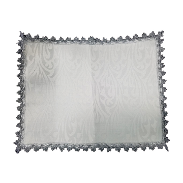 Brocade Fabric, Silver Trimming, Challah Covers (no words) - Challah Covers
