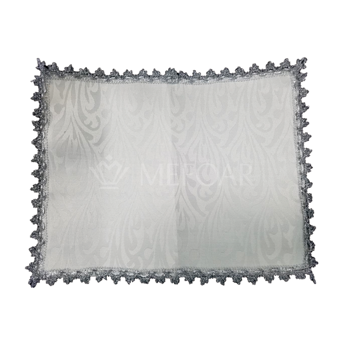 Brocade Fabric, Silver Trimming, Challah Covers (no words) - Challah Covers | Judaica Square Lakewood