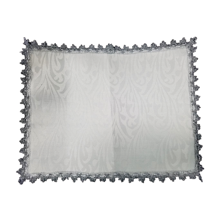 Brocade Fabric, Silver Trimming, Challah Covers (no words) - Challah Covers