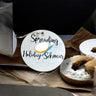 Spreading Holiday Schmear round Jewish pun ornament