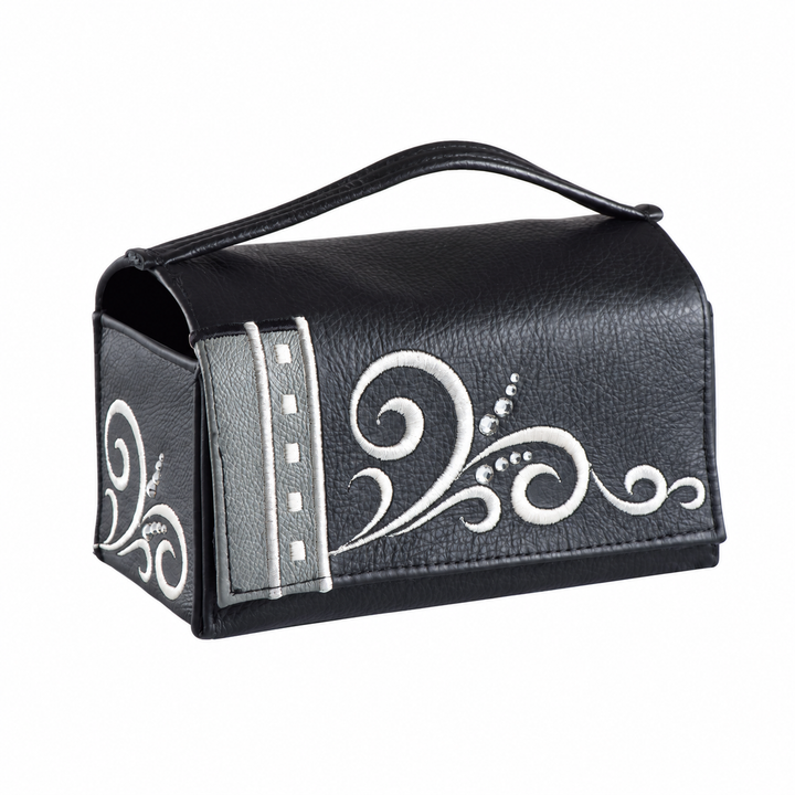 Black  and Grey Leather  Esrog Holder #346 - Lulav & Esrog Holders