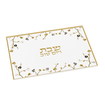 Ornate Garden Challah Board — Shabbos — Dimensions: 11" x 16"