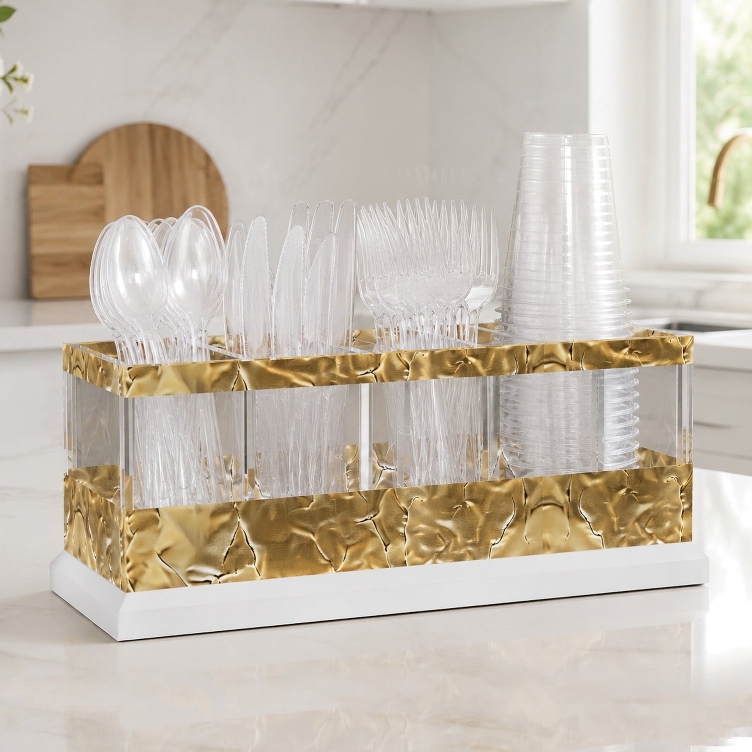 Cadence Cutlery Holder — Acrylic | Judaica Square Lakewood