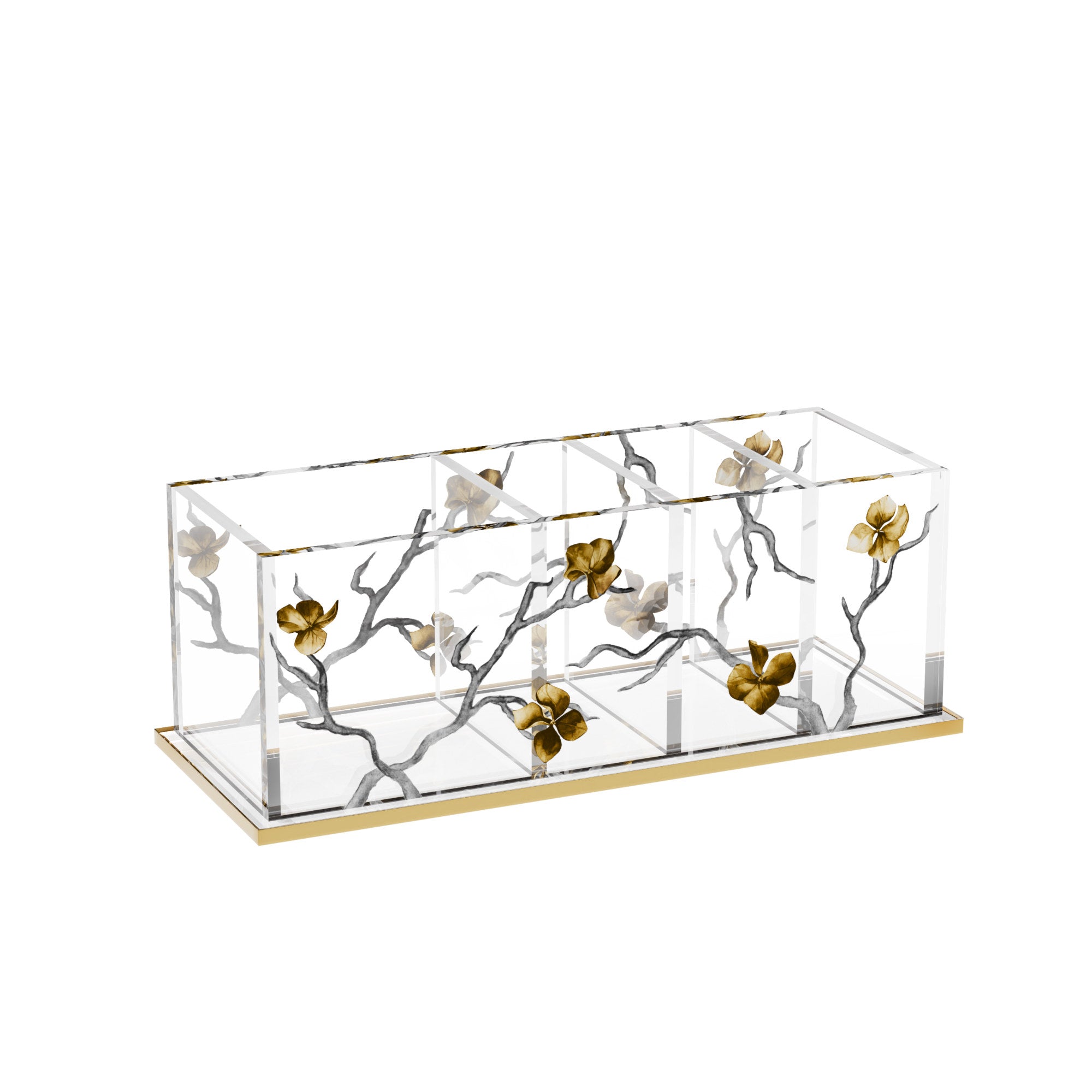 Golden Branch Cutlery Holder — Feldart Judaica | Judaica Square Lakewood