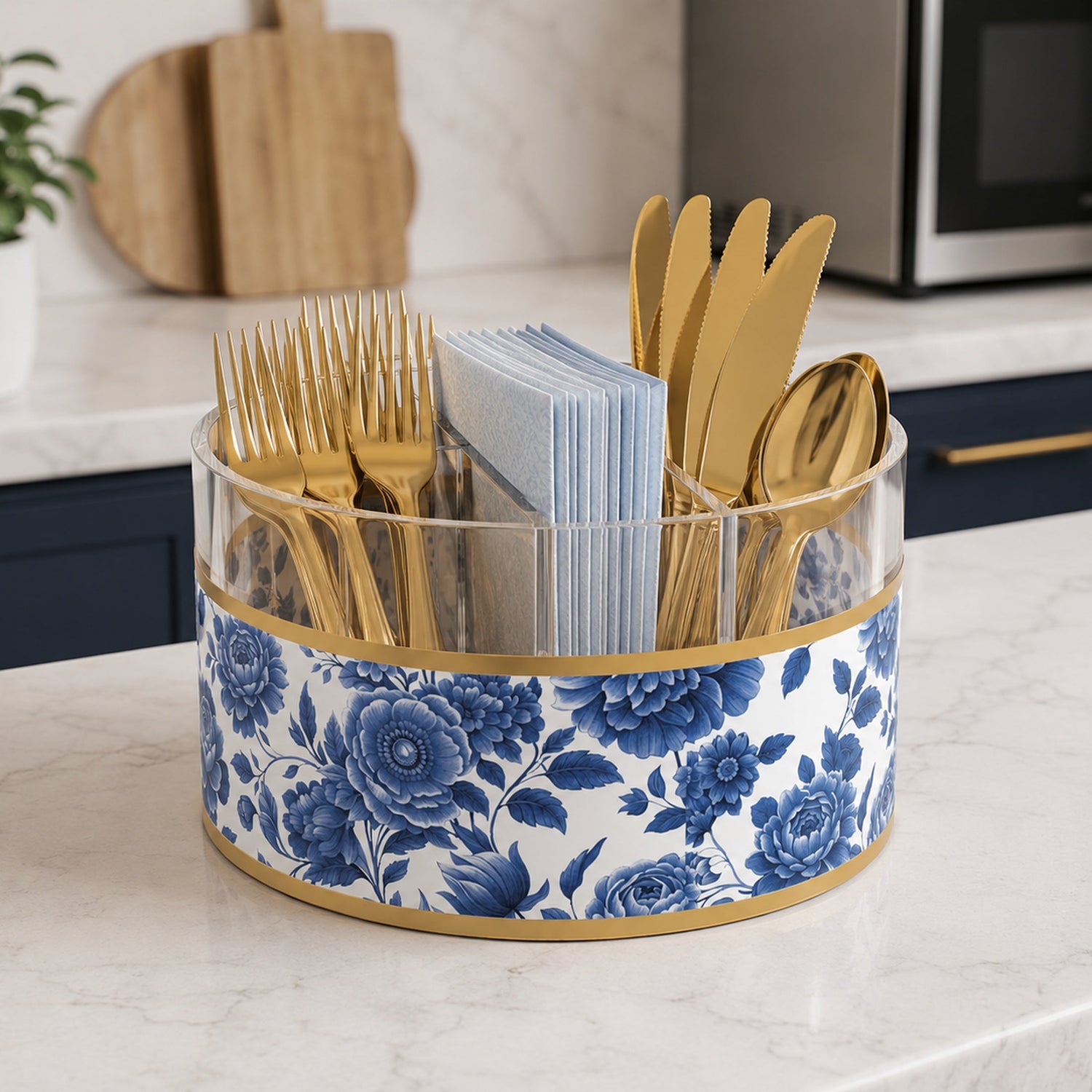Maison Bloom Swivel Cutlery Holder — Acrylic | Judaica Square Lakewood