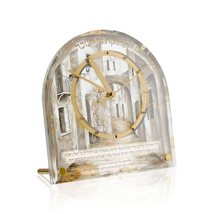 Golden Arch Chanukah Table Clock — Wall | Judaica Square Lakewood