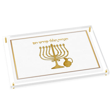 Leatherite Chanukah Tray — Dimensions: 11.5" x 15.75"