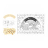 Uvnei Yerushalayim mosaic kit: white acrylic panel with an arched Yerushalayim skyline outline, brick-slot border, loose gold and white bricks and the gold title arc