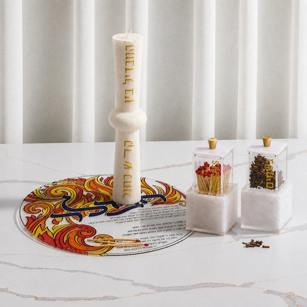 Color It Acrylic Flame Havdalah Plate — Lucite Havdalah Plate | Judaica Square Lakewood