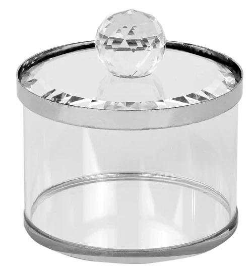 Honey Dish: Crystal - Silver Rim