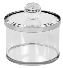 Honey Dish: Crystal - Silver Rim