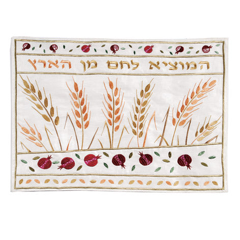Bright Wheat Machine Embroidered Challa Cover