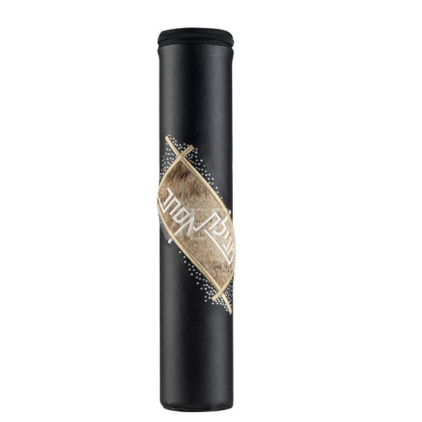 Black Leather with Peppered Beige Fur Megillah Holder - Megillah Cases