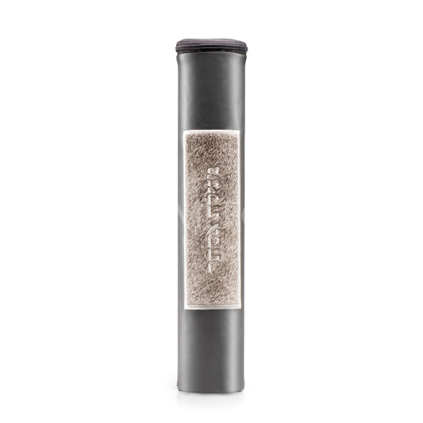 Grey Megillah Holder, with Heather Grey Fur and Silver Embroidery - Megillah Cases