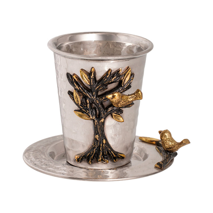 Emanuel Hammered Kiddush Cup with Tree of Life Branches