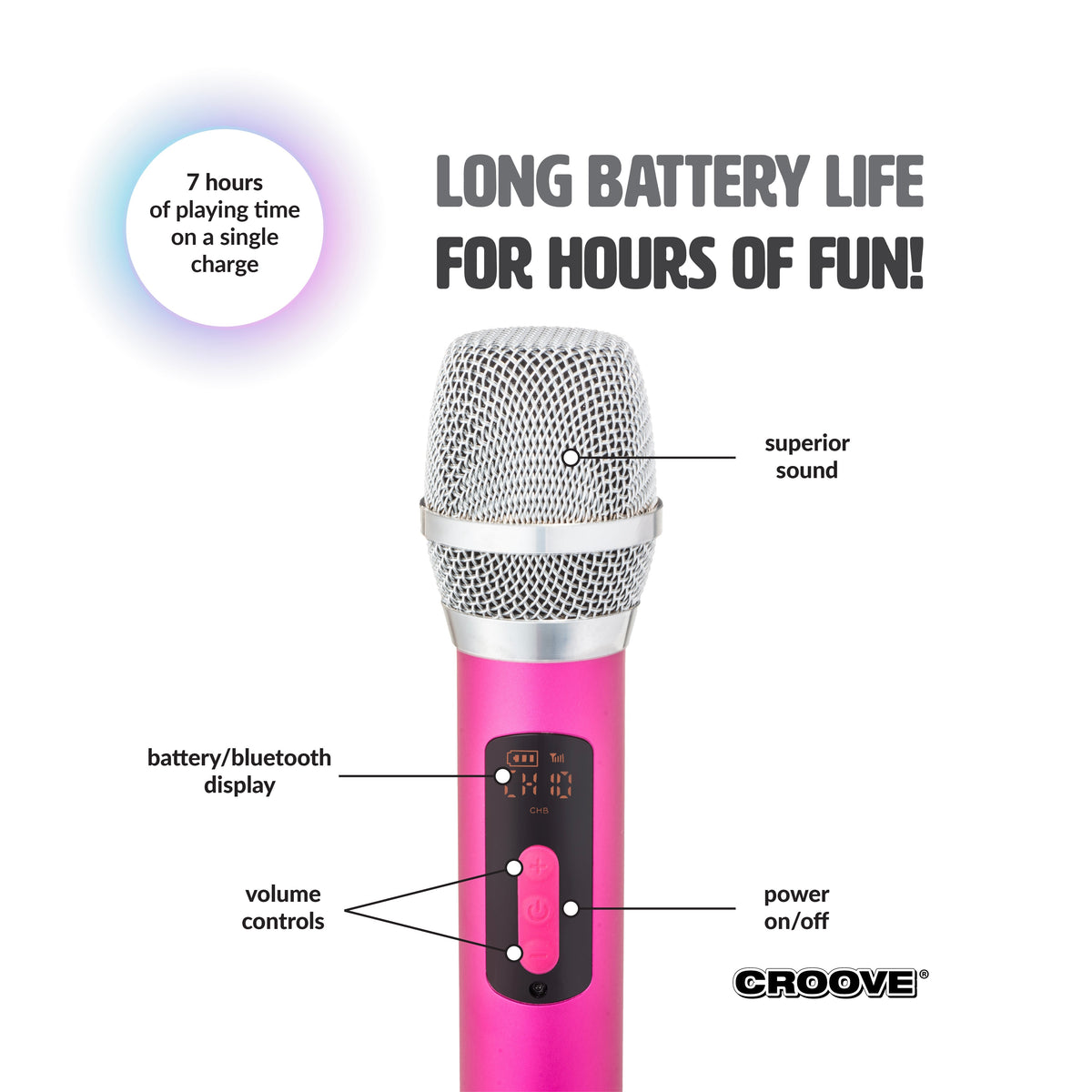 Croove Sling & Sing Portable Karaoke Machine - Bluetooth Speaker & Mic — kids set, view 4 | Judaica Square Lakewood