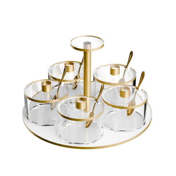 Classic Swivel Dip Dish (5 Dishes) — Serving | Judaica Square Lakewood