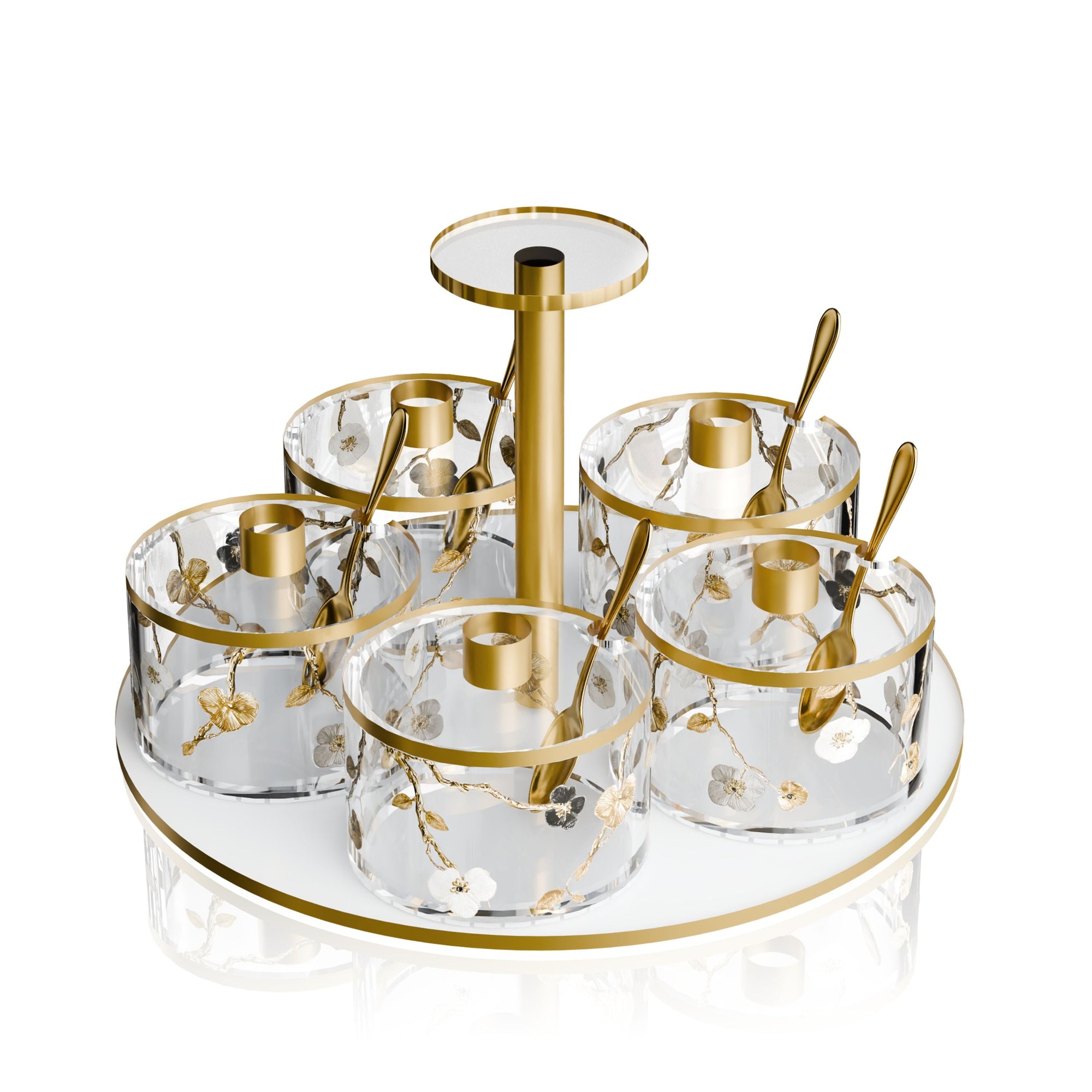 Ornate Garden Swivel Dip Dish (5 Dishes) — Fridge Magnet | Judaica Square Lakewood