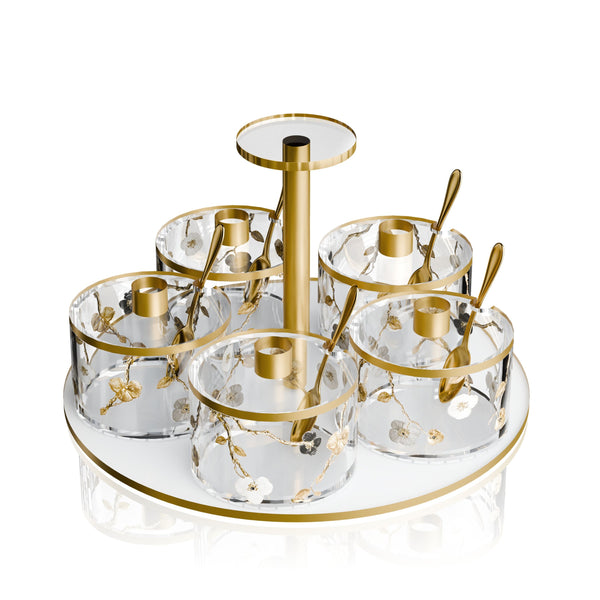 Ornate Garden Swivel Dip Dish (5 Dishes) — Fridge Magnet | Judaica Square Lakewood