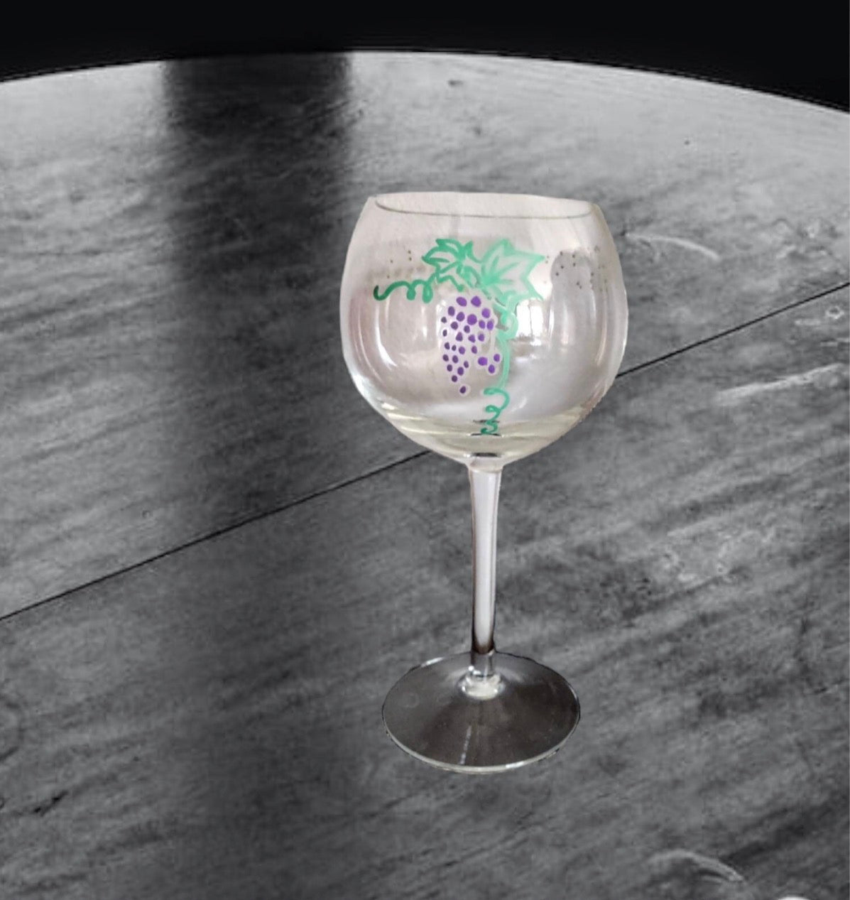 Seder cup set — three etched glasses painted with purple grapes | Judaica Square Lakewood (view 9)