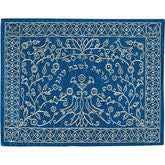 Machine Embroidered Challah Cover Paper Cut SILVER ON BLUE (EM-CME17BS)