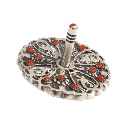Emanuel Metal & Stones Red Dreidel