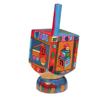 Emanuel Painted Small Dreidel With Stand SHIN (EM-DRS8B)