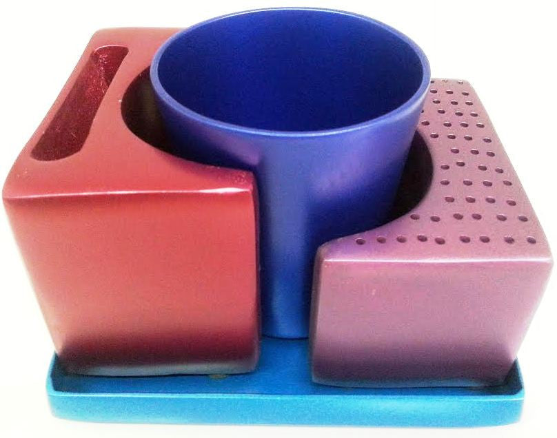 Yair Emanuel Nickel Hammered Havdallah Set Multi Color (EM-HAB3)