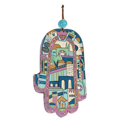 Emanuel Large Wood Painted Hamsa