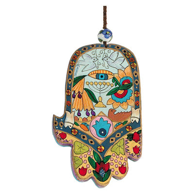 Emanuel Large Wood Painted Hamsa