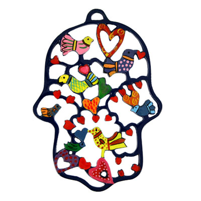Hamsa Laser Cutout Birds & Hearts