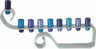 Hanukkah Menorah  Curl Anodized Aluminum Blues (EM-HMH3)