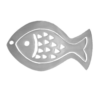 Aluminum Trivet Two Piece Set Fish Shape Silver