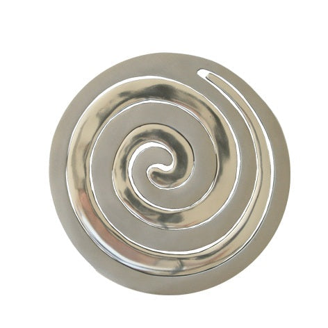 Aluminum Trivet Two Piece Swirl - Two tone Silver