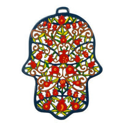 Large Hamsa Laser Cut Pomegranate