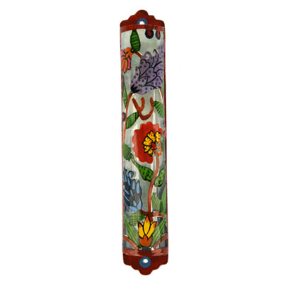 Laser Cutout Mezuzah Flowers