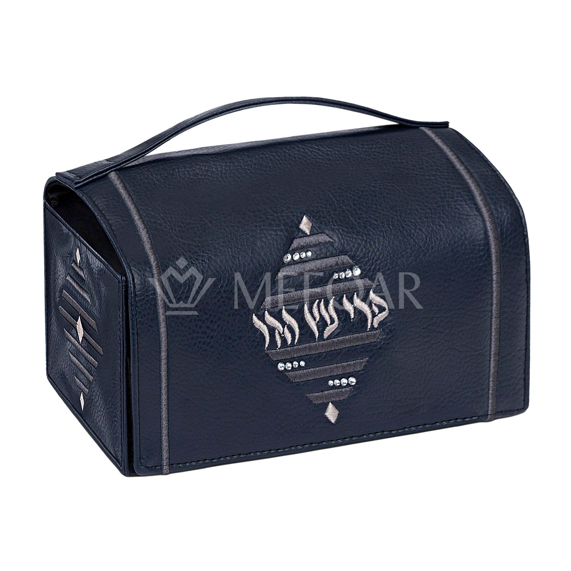 Navy Leather Esrog Holder #248 - Lulav & Esrog Holders