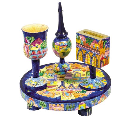 Yair Emanuel Wooden Havdallah Set -Oriental Jerusalem HAV-5