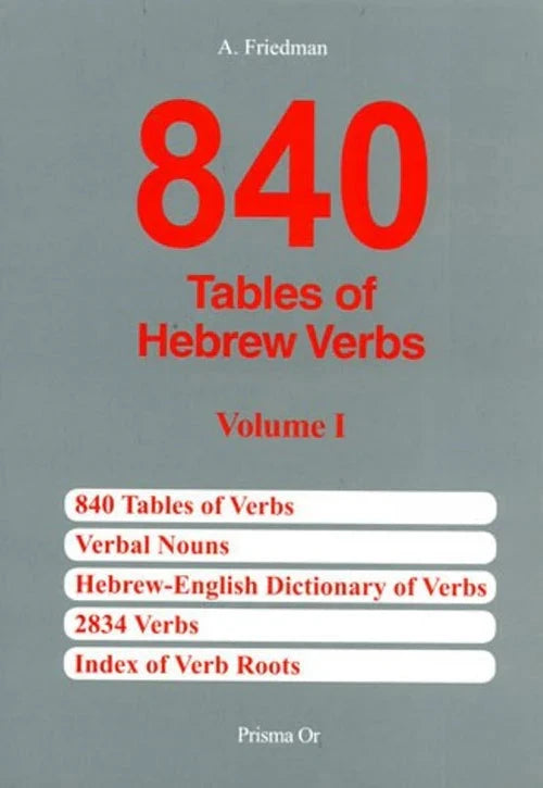 840 Tables of Hebrew Verbs, Volume 1