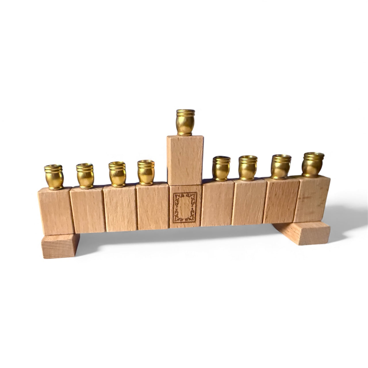 Mah Jongg menorah — repurposed game tiles with numbered aluminum candle cups | Judaica Square Lakewood (view 2)