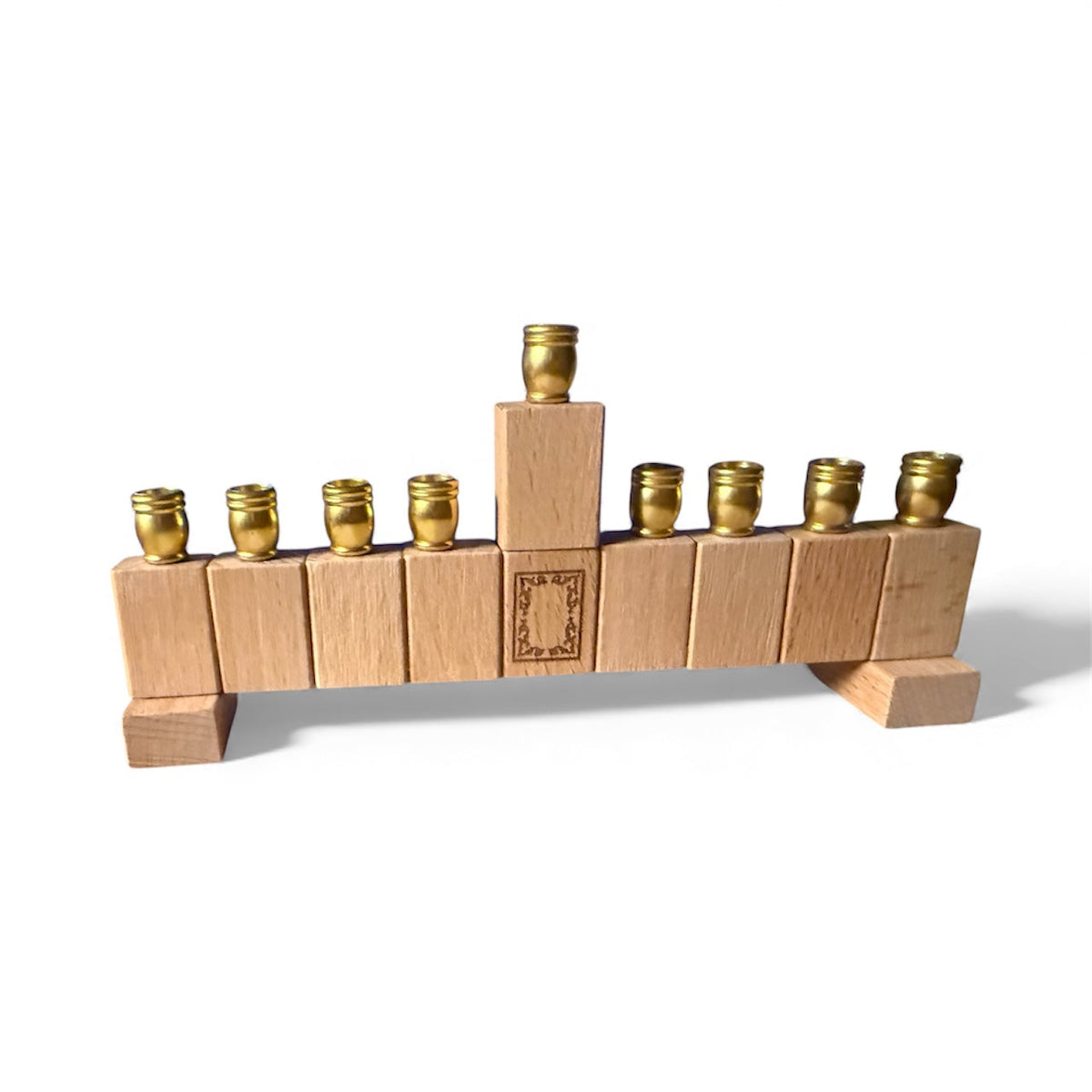 Mah Jongg menorah — repurposed game tiles with numbered aluminum candle cups | Judaica Square Lakewood (view 2)