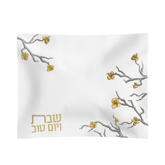 Feldart Collection: Challah Cover Golden Branch Design - Leatherite