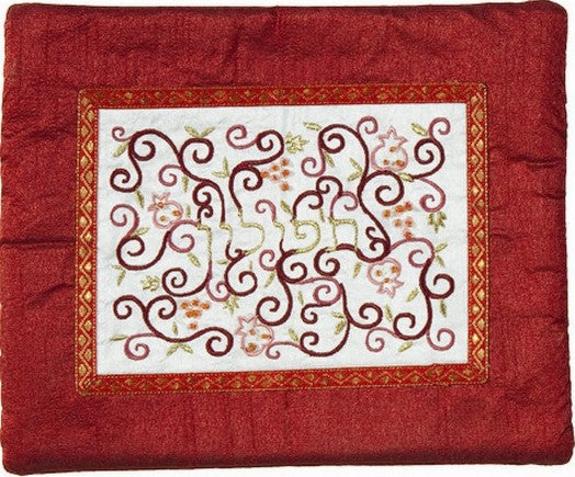 Embroidered Tefillin Bag Maroon
