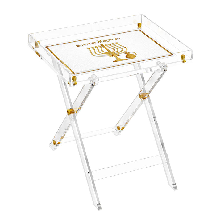 Leatherite Folding Table — Chanukah | Judaica Square Lakewood