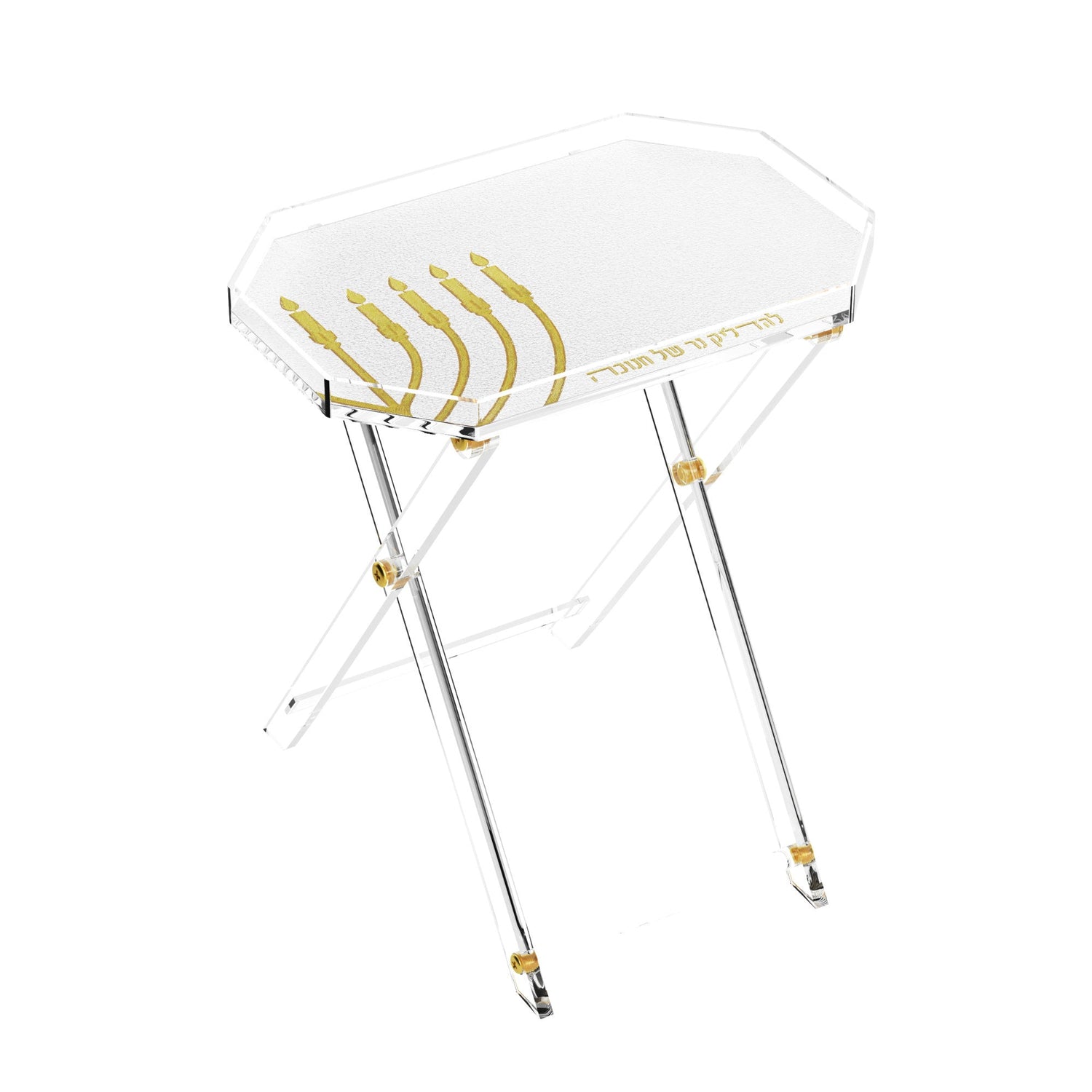 Leatherite Chanukah Table v.1 — Menorah — Available in Gold and Silver