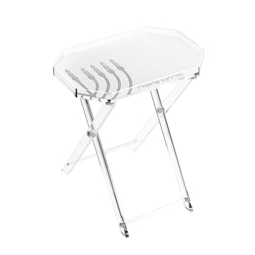 Leatherite Chanukah Table v.1 — Menorah — Folding table with an embroidered leatherite top