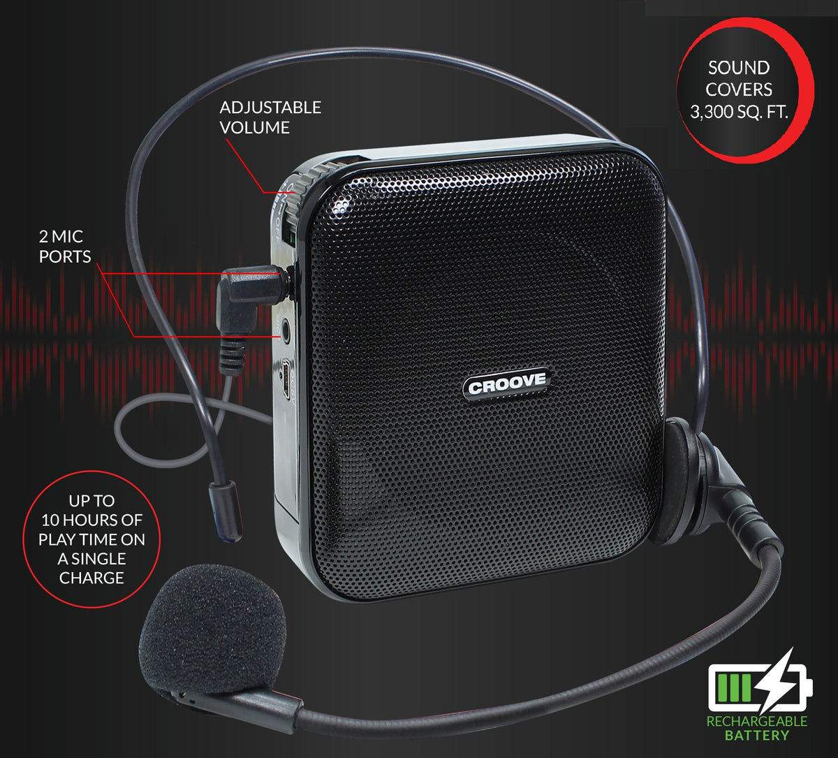 Tov Toy Rechargeable Voice Amplifier with Headset Mic - Mitzvah Family — teacher, view 2 | Judaica Square Lakewood