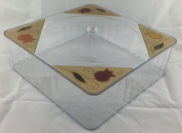 Lily Art Designed Lucite Matzah Box-- Large 12" (P-MBXMP)