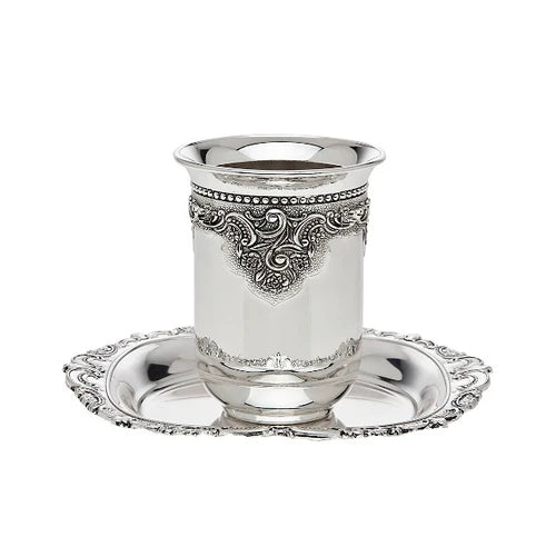 Kiddush Cup With Square Tray: Baroque Si